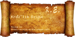 Králik Erika névjegykártya